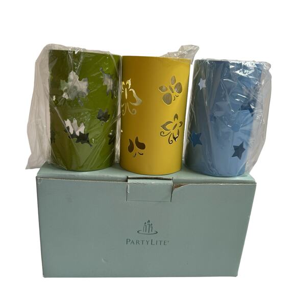 PARTYLITE *NEW* Change O Lantern Sleeve Set in Easter Spring Yellow Pink Green - Picture 1 of 5
